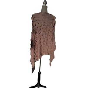 Women’s OS black chiffon soft shawl pullover by Colleen Lope
